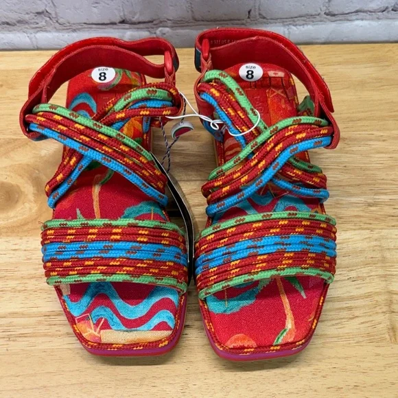 FARM RIO Tropical Platform Sandal NWT Sz 8 retail $230 - Picture 2 of 14